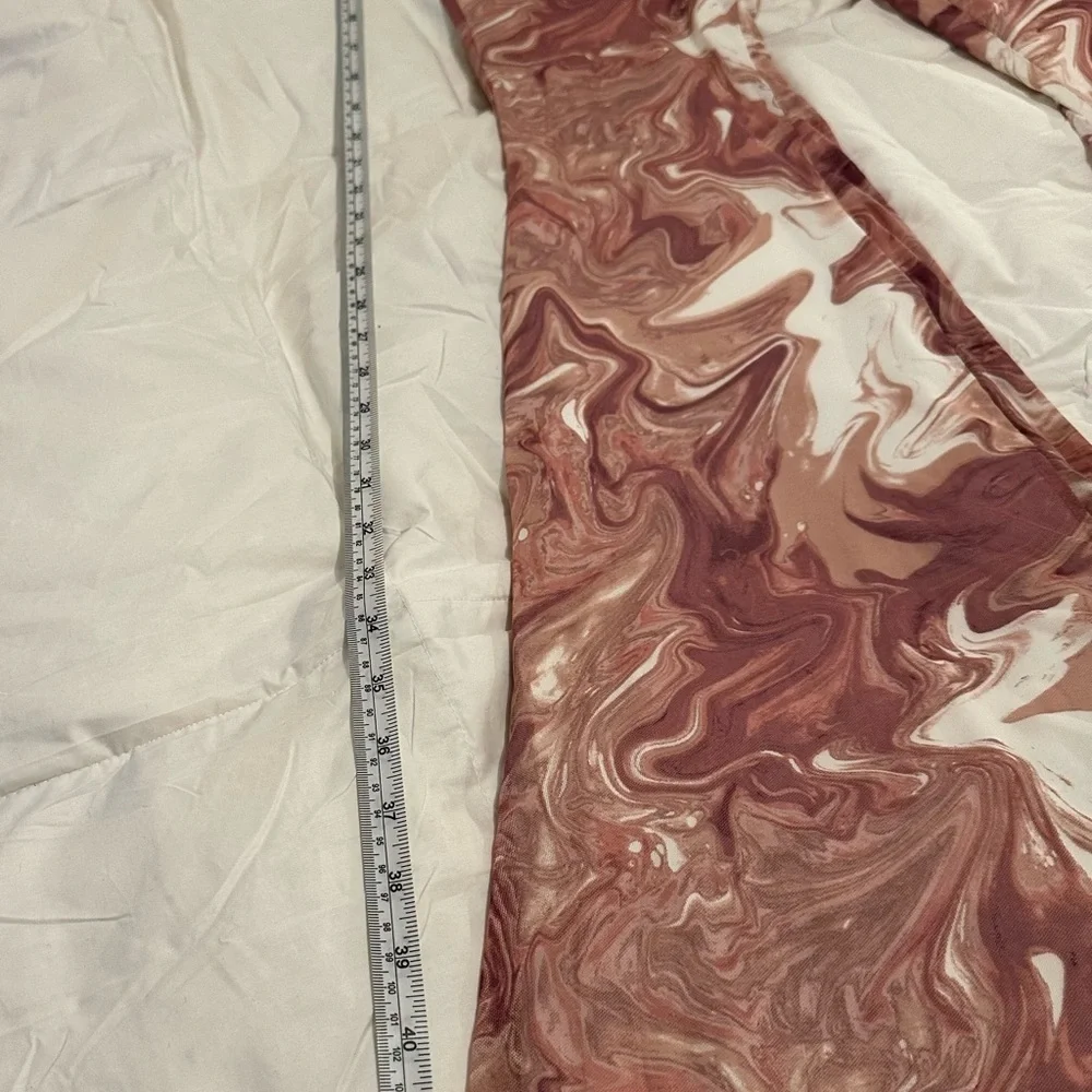 Torrid Dusty Rose Swirl/Marble Flare Pants - Picture 3 of 6